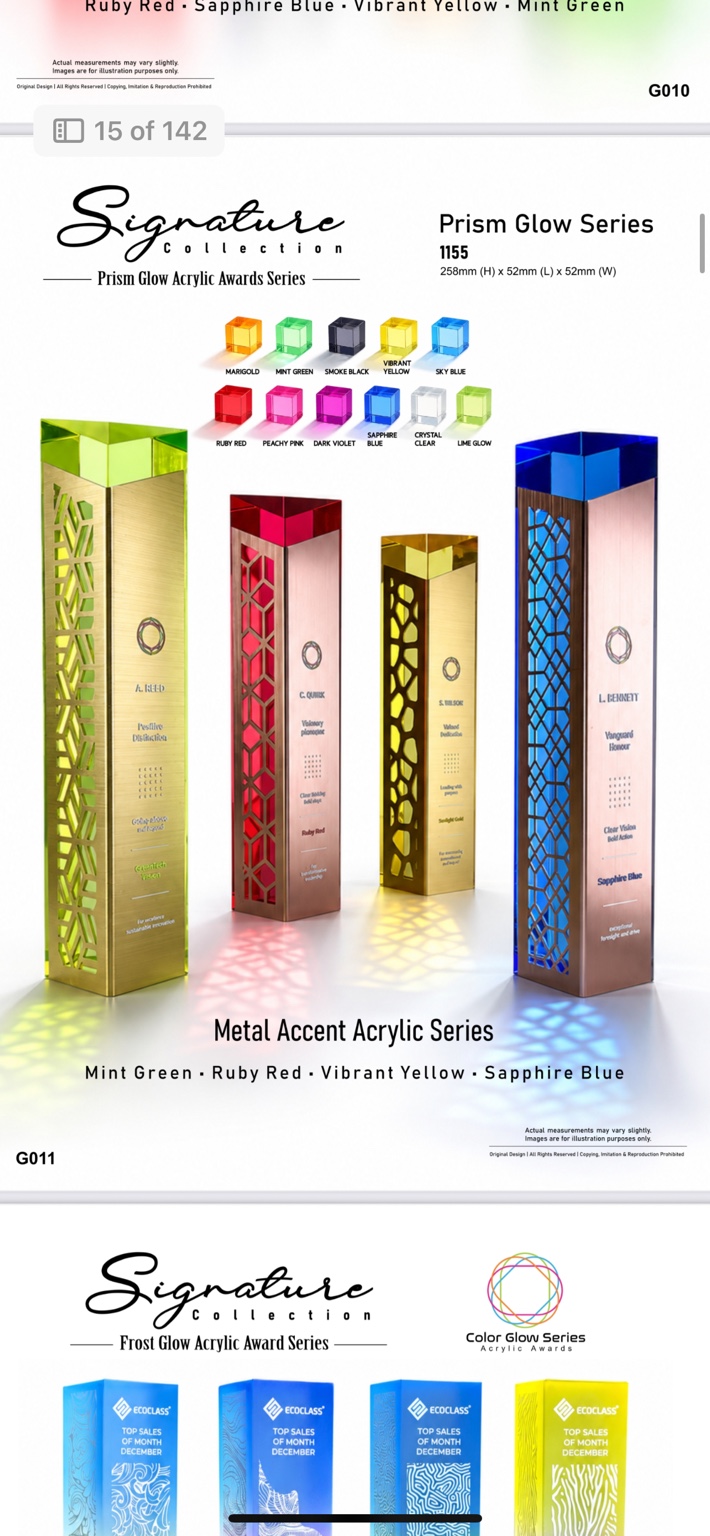 GoBig Prism Glow 1155 acrylic and metal accent awards