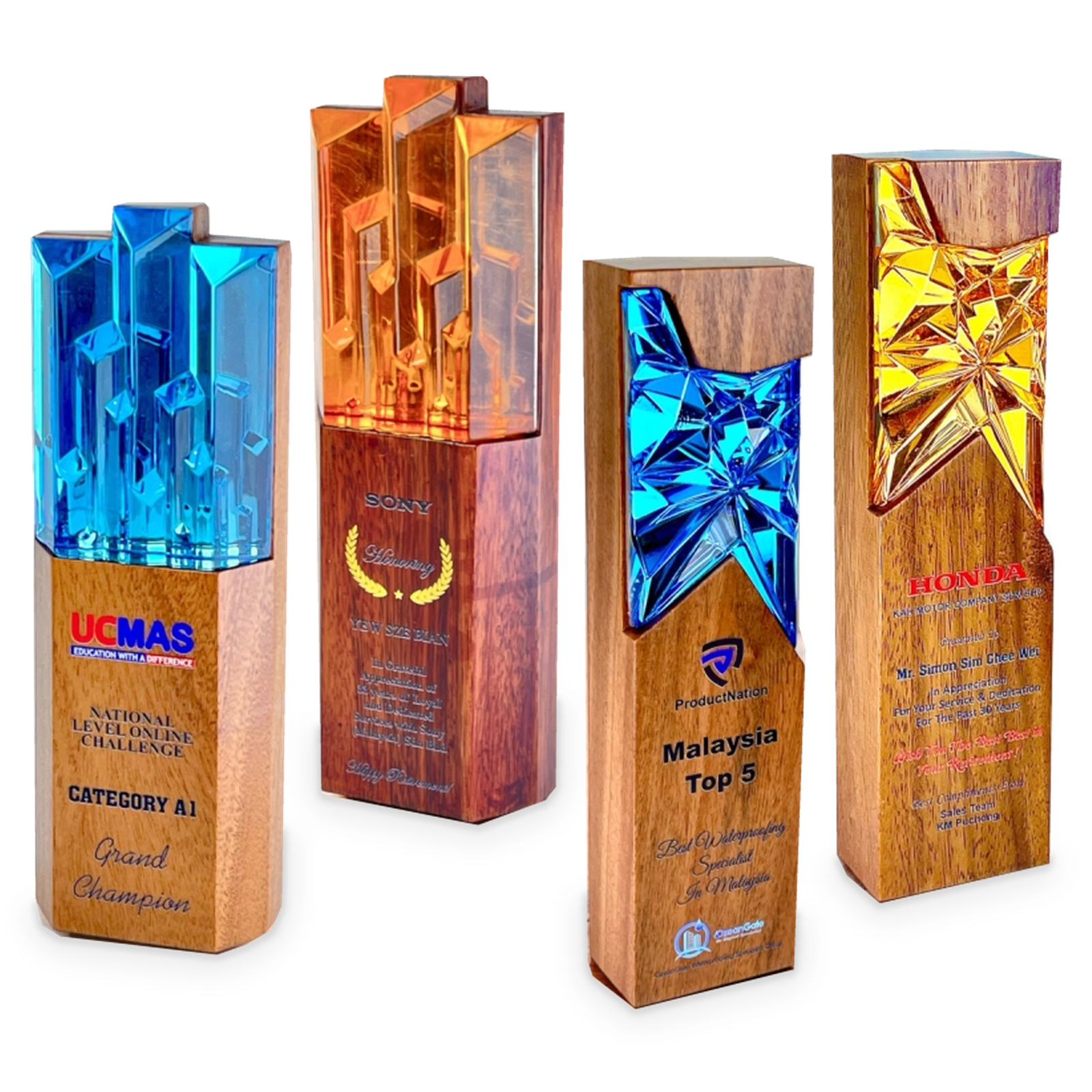 Natural Legacy Awards · G082-T01 · Models 7689 / 7690 / 7691 / 7692 · GoBig catalogue product designs on a white background
