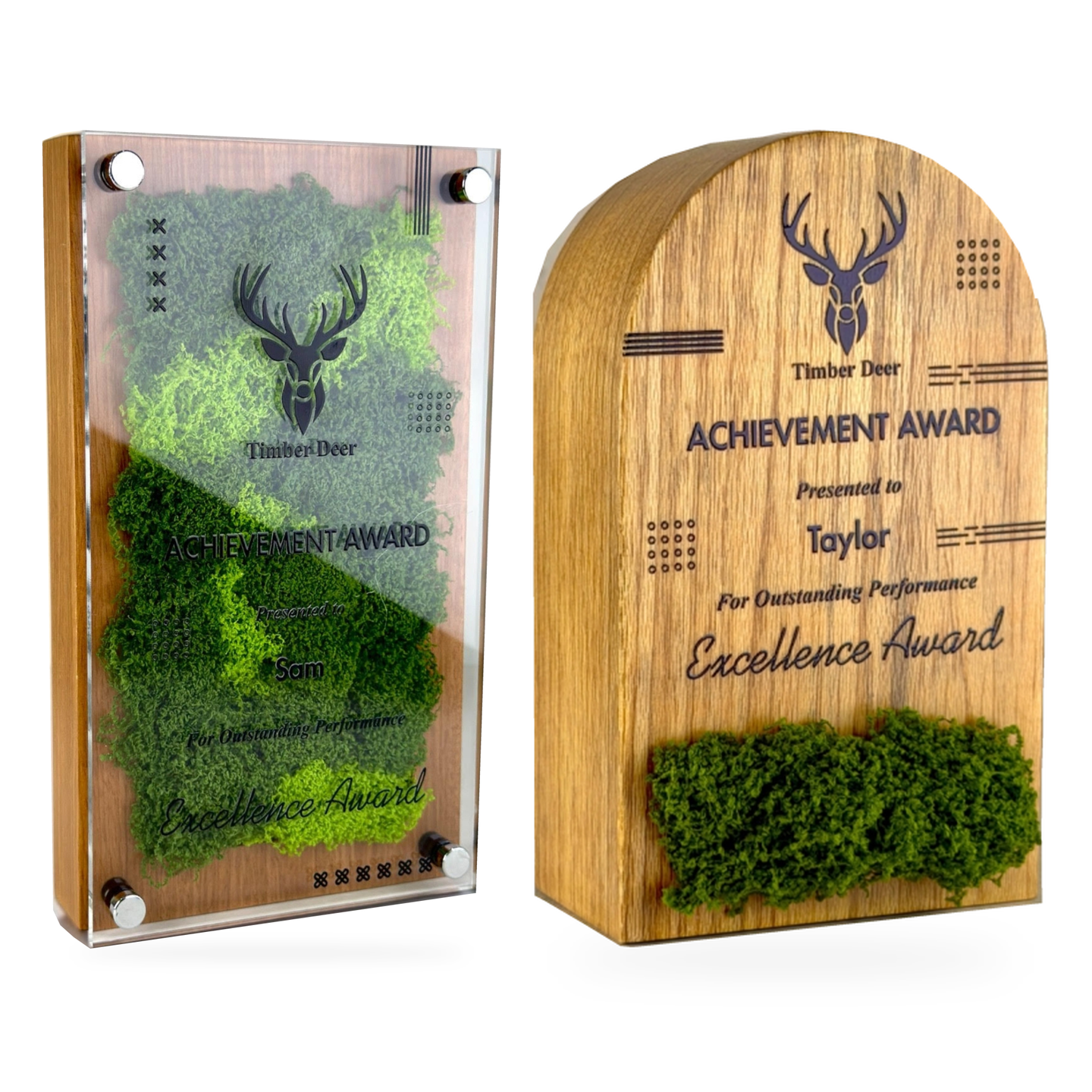 Green Trophy Award · G095-T01 · Models 7774 / 7776 · GoBig catalogue product designs on a white background