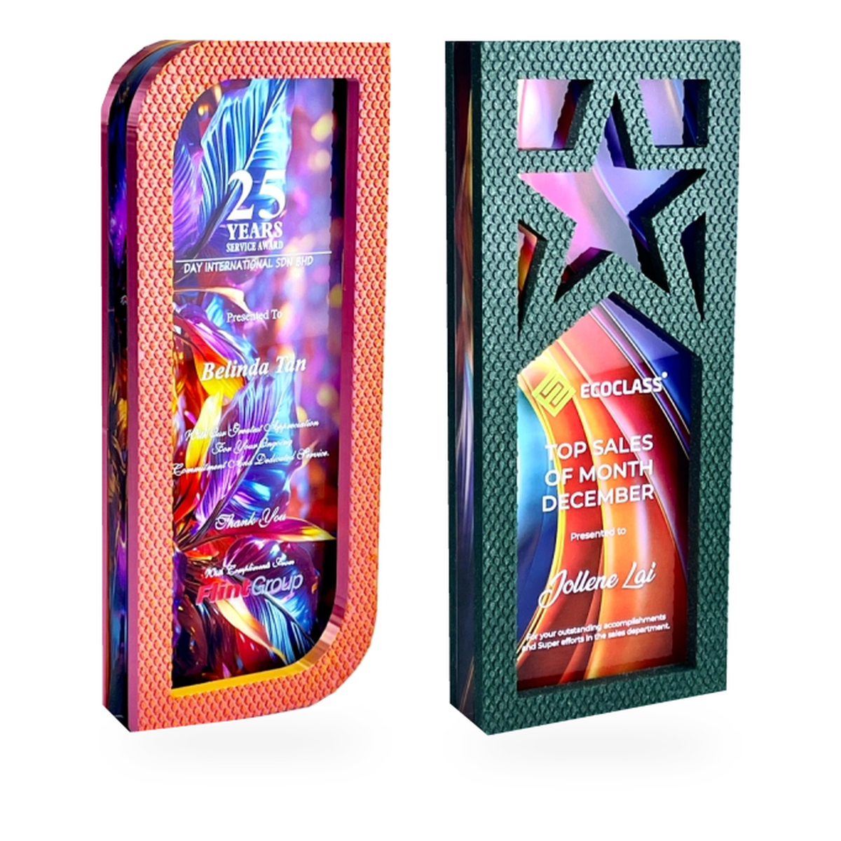 3D Printed Custom Awards · G134-T04 · Models 3D 18 / 3D 19 · GoBig catalogue product designs on a white background