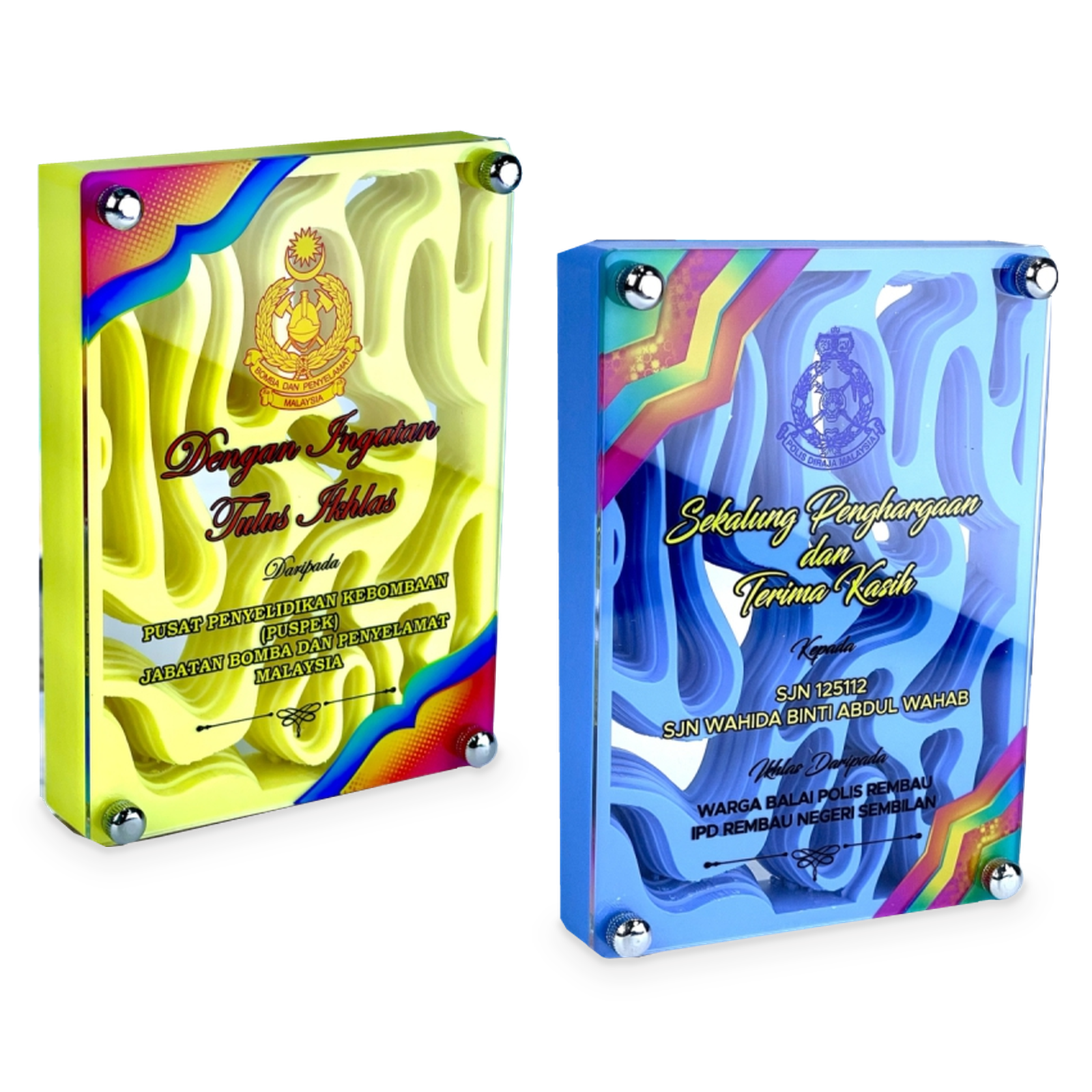 3D Printed Custom Awards · G137-T01 · Models 3D 21 / 3D 22 · GoBig catalogue product designs on a white background