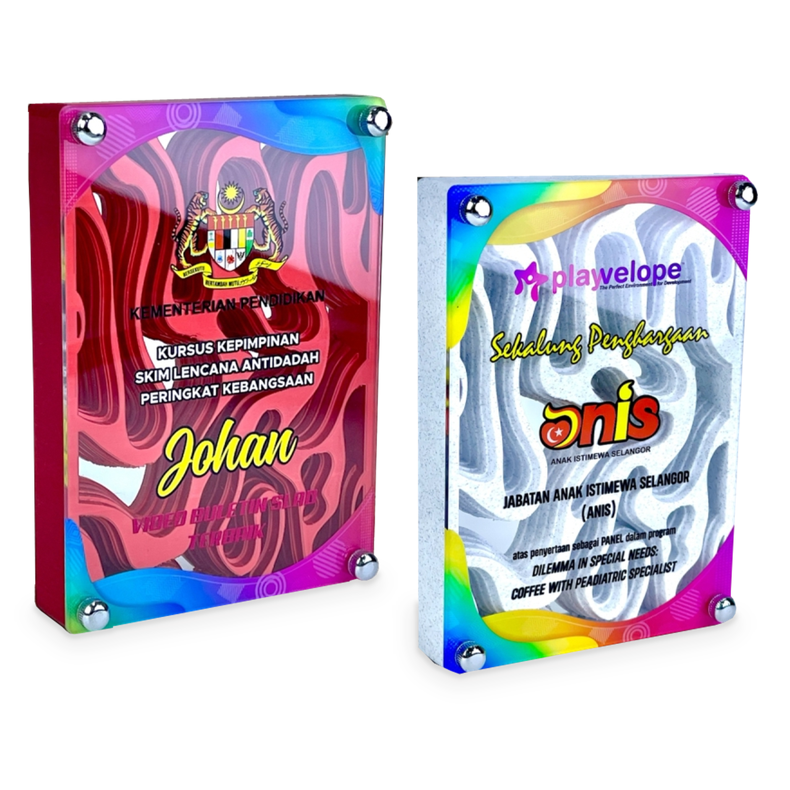 3D Printed Custom Awards · G137-T02 · Models 3D 23 / 3D 24 · GoBig catalogue product designs on a white background
