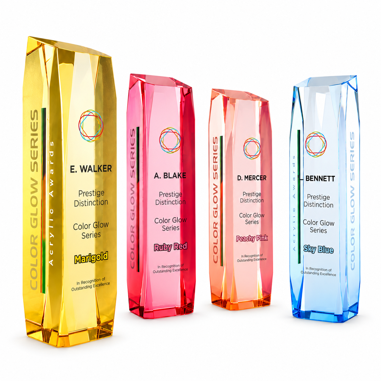 Prism Glow Series · G002 · Models 1138 · GoBig catalogue product designs on a white background
