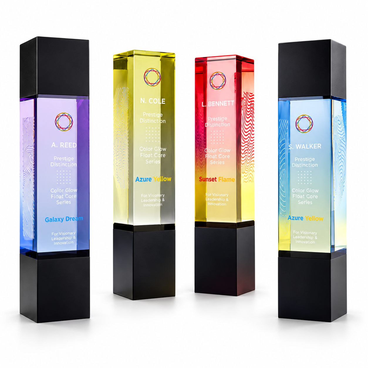 Prism Glow Series · G003 · Models 1139 / 1140 / 1141 / 1142 · GoBig catalogue product designs on a white background