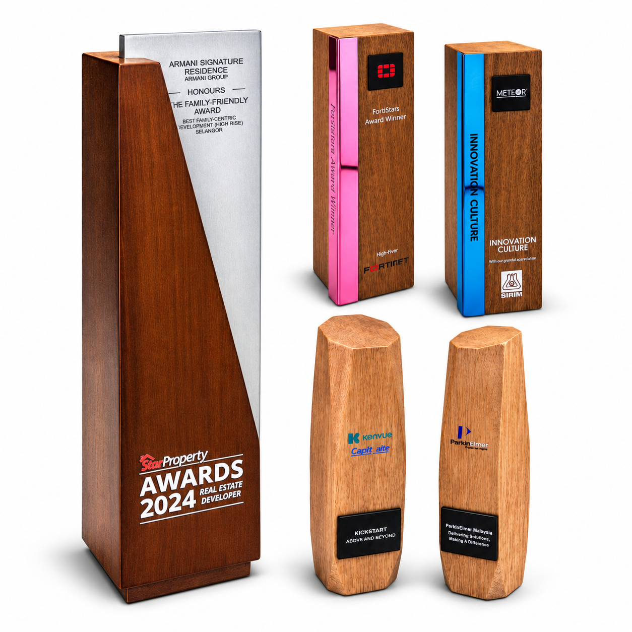 Natural Legacy Awards · G061 · Models 7674 / 7675 / 7676 · GoBig catalogue product designs on a white background