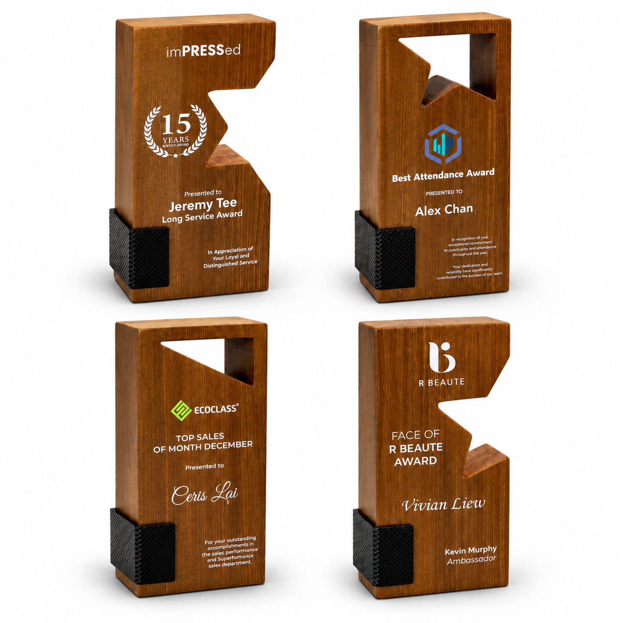 Natural Legacy Awards · G063 · Models 7670 / 7671 / 7672 / 7673 · GoBig catalogue product designs on a white background