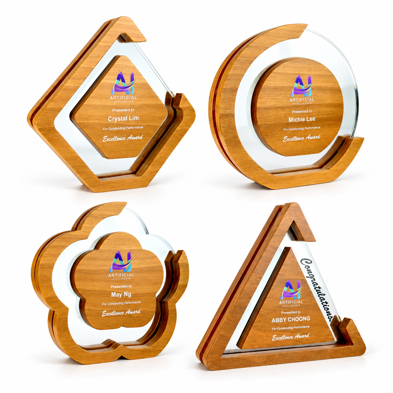 Wooden Award Collection · G077 · Models 7786 / 7787 / 7788 / 7789 · GoBig catalogue product designs on a white background