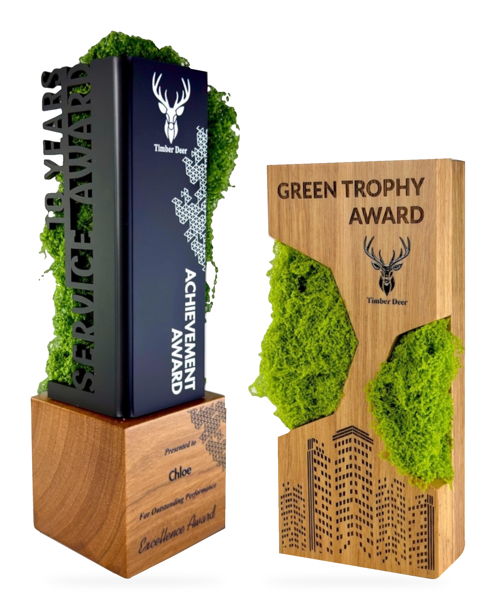 Green Trophy Award · G092 · Models 7767 / 7768 · GoBig catalogue product designs on a white background