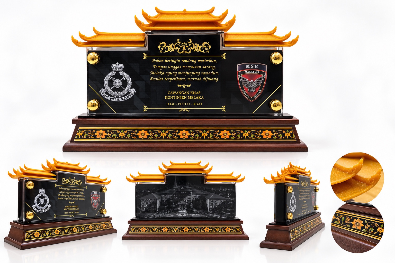 Melaka Roofline Plaque — multiple views and details