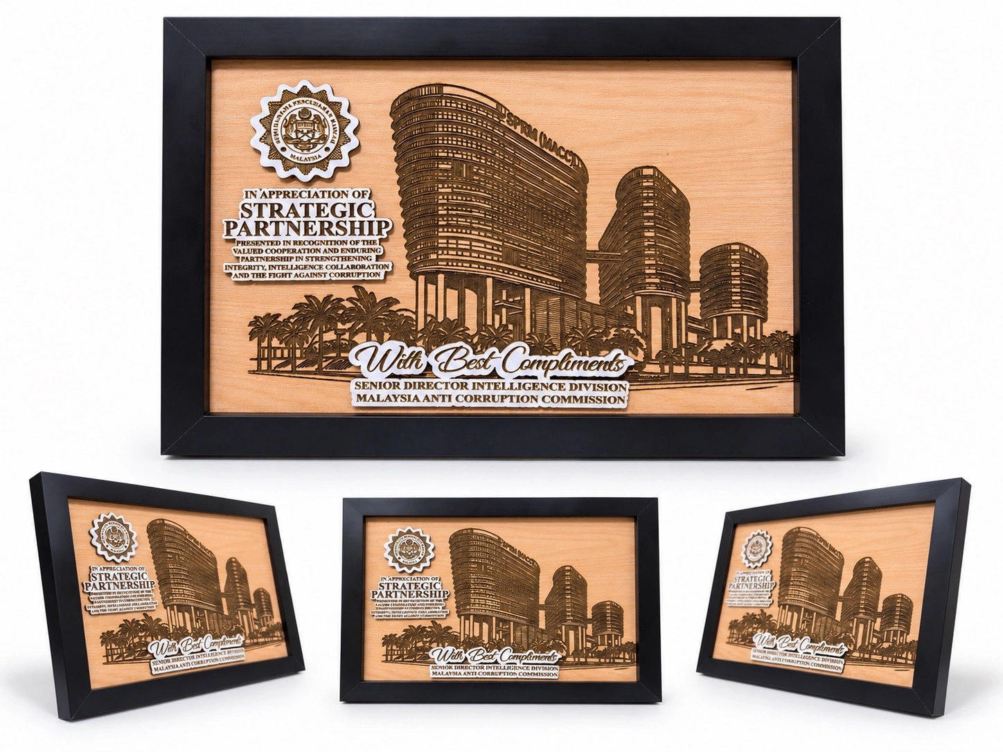 Strategic Partnership Plaque — multiple views and details